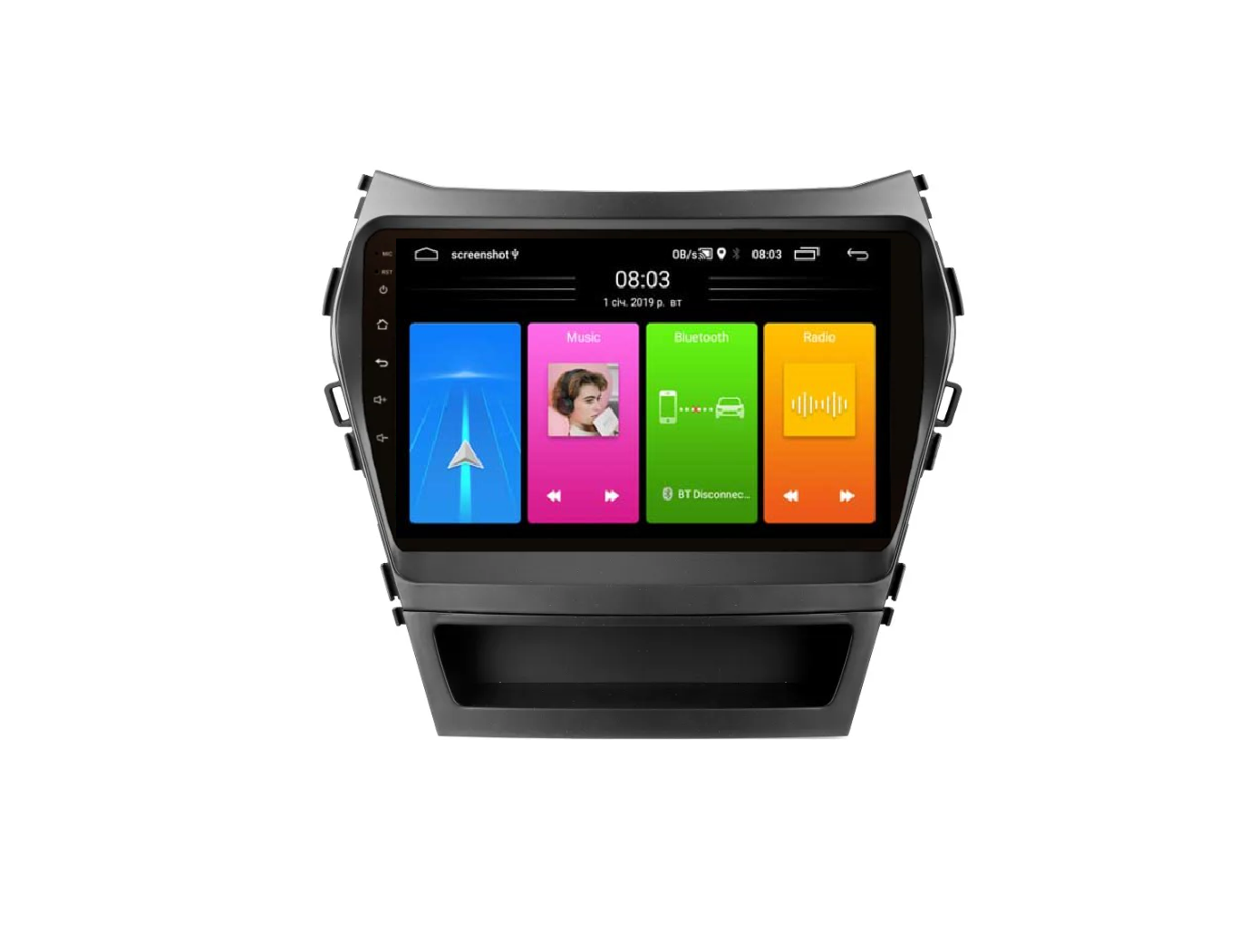 Штатна магнітола Nextone 901 2+32GB. CARPLAY Hyundai Santa Fe 2012-2018 з великим екраном, фото №1