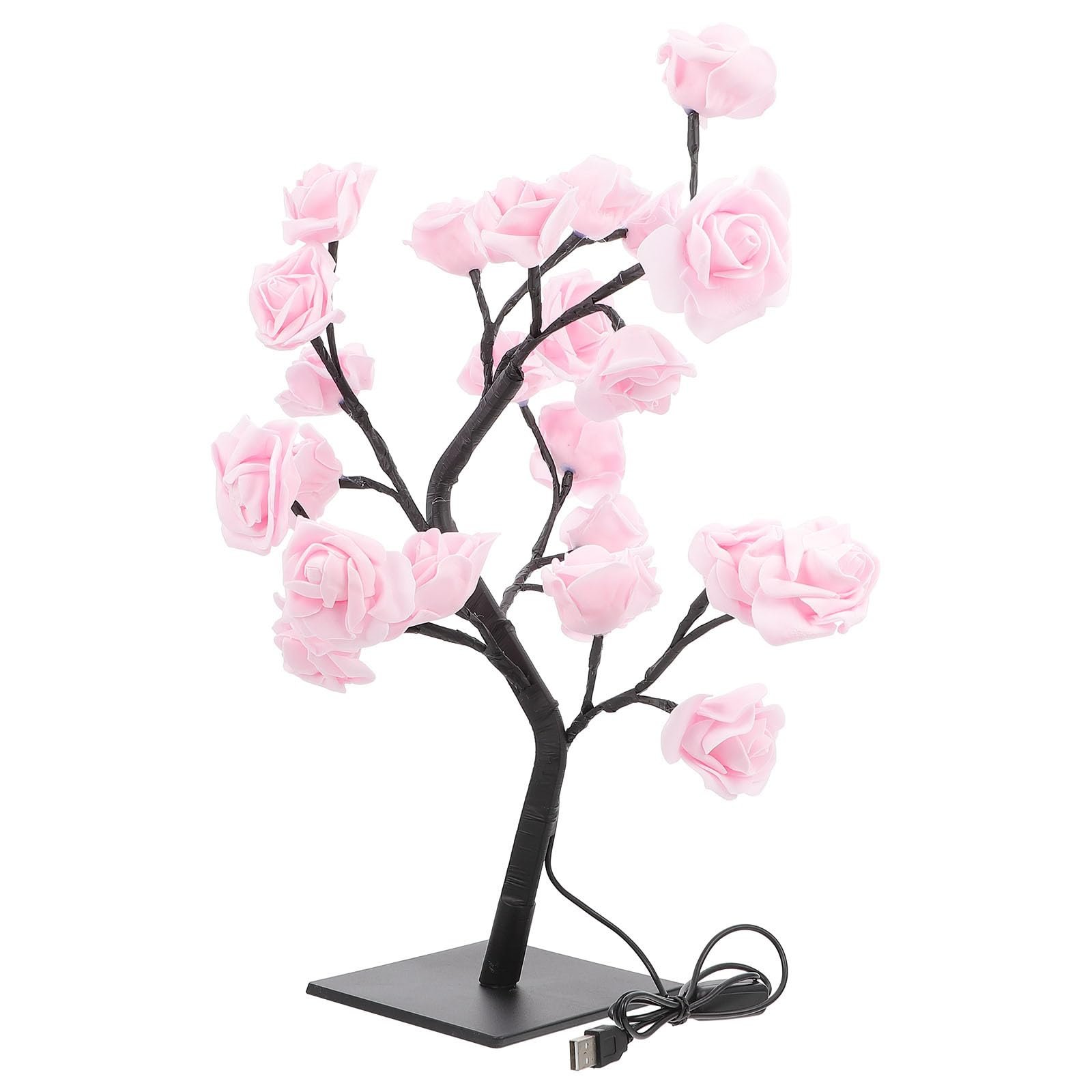 Настільна лампа HEMOTON USB Night Light Rose Tree Warm Light Pink, фото №1