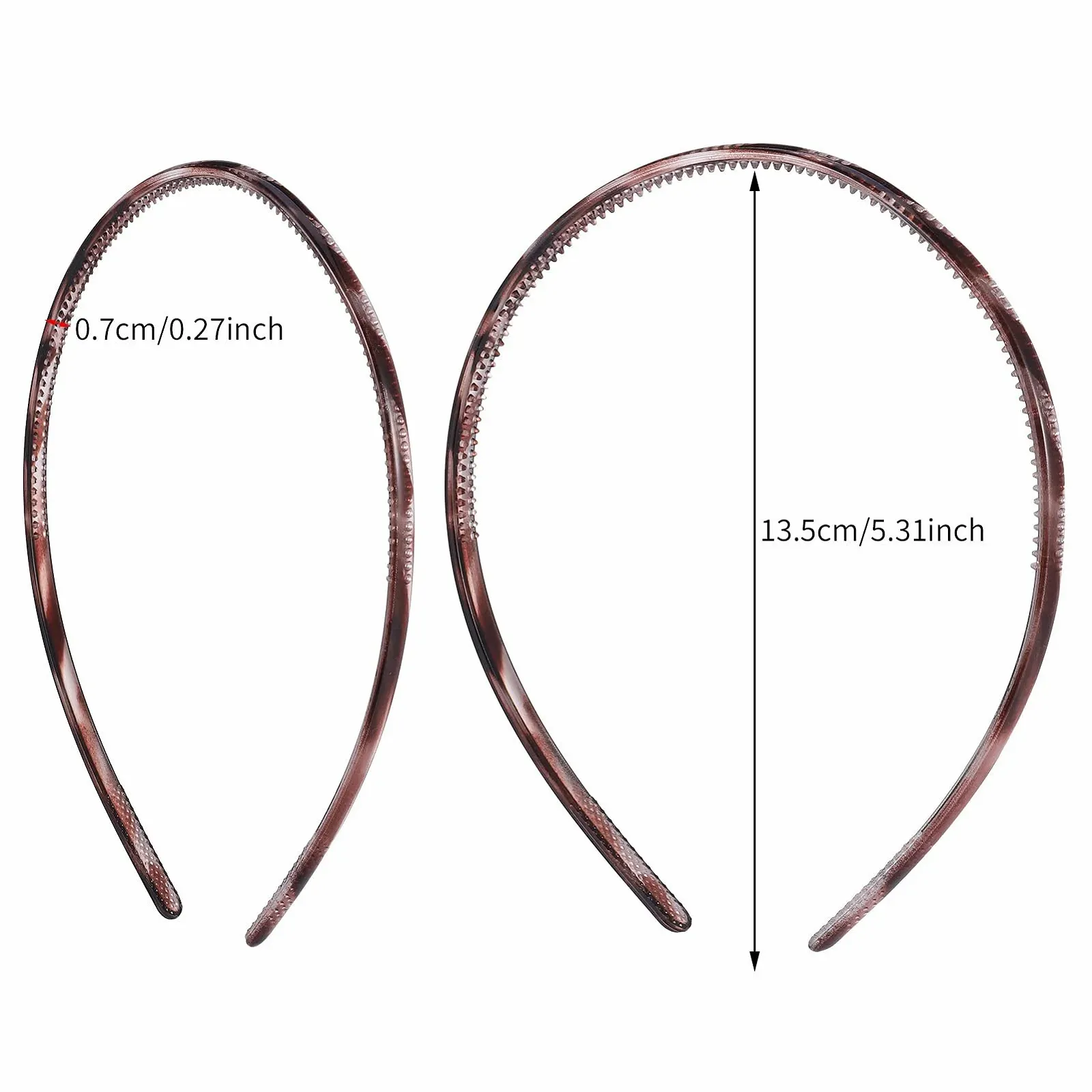 Набір жіночих обручів для волосся з нековзними зубцями, 6 шт., фото №3