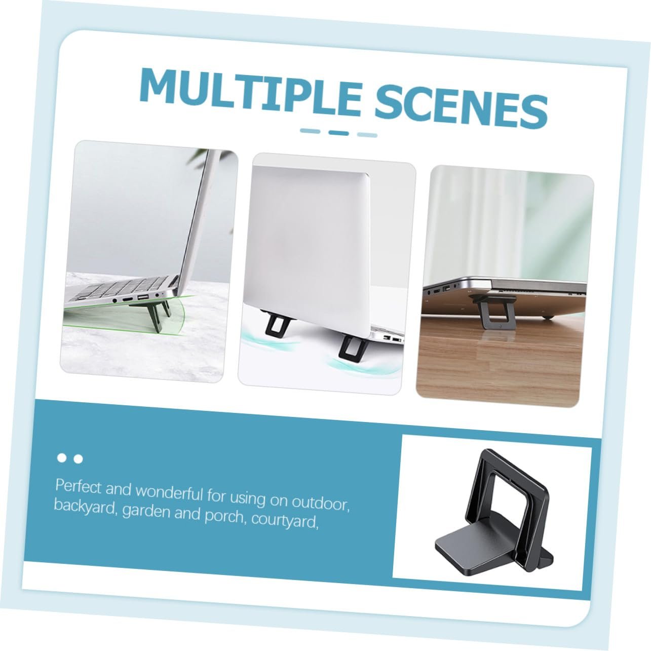 Подставка для ноутбука складная SEWACC PC материал, эргономичный угол обзора, вентилируемая подставка для лучшего охлаждения, стабильная подставка для ноутбука, компактная и портативная, фото №4