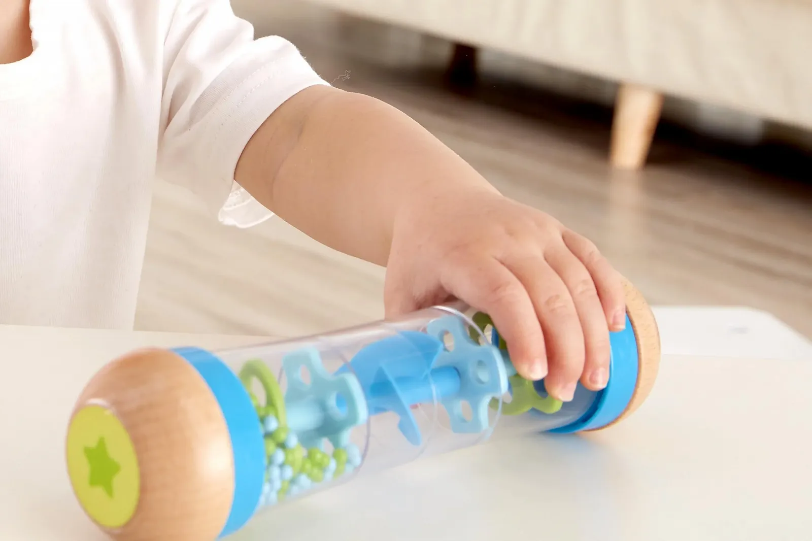 Брязкальце Hape Rainmaker Mini деревʼяне музичне Блакитний, фото №9