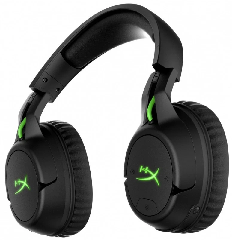 Геймерские беспроводные наушники HyperX Cloud Flight Wireless / Радиоканал / Подсветка / Черно-зеленый (196188047613), фото №5