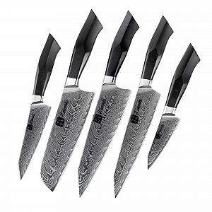 Набор ножей Kensaki Kona Series KEN-165 из 5 предметов из дамасской стали - Фото 1