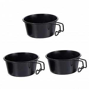 Миски Sosoport, 3 шт., для кемпинга, приготовления пищи, мерные, из нержавеющей стали, большие, черные - Фото 1