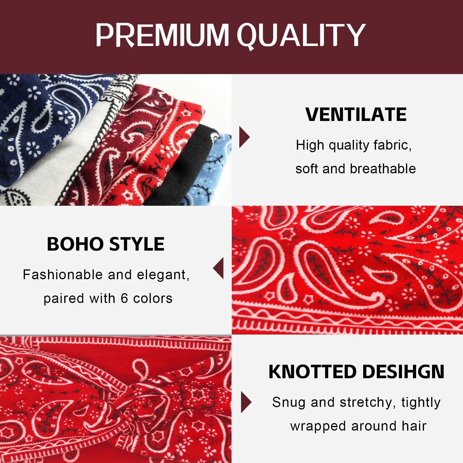 Пов'язка на голову Широка Різнокольорова, фото №3