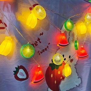 Гирлянда ENLACE светодиодная, 2 м, 10 LED, фруктовая, на батарейках, арбуз, лайм, лимон, банан - Фото 1