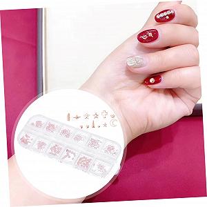 WOONEKY Набір намистин для нігтів у формі зірки Золотистий synthetic.ua - Фото 1