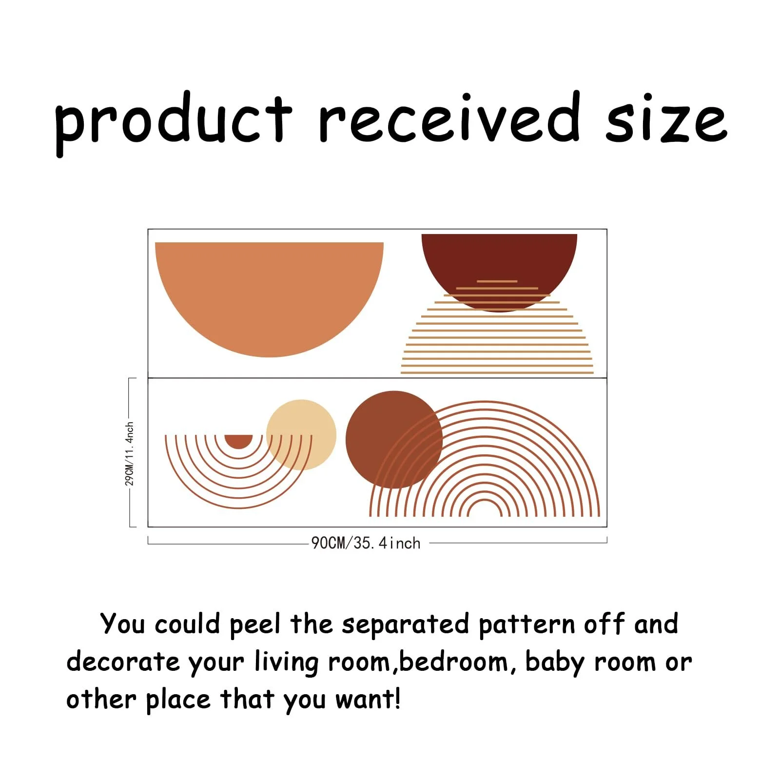 Наклейка на стіну SUPERDANT вінілова в стилі бохо геометрична 29x90 см, фото №2