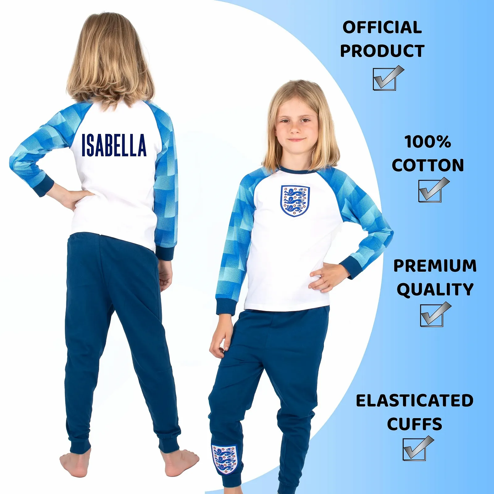 Піжама з довгим рукавом England, дитяча, персоналізована, 100% бавовна, зимова, фото №2 Піжама з довгим рукавом England, дитяча, персоналізована, 100% бавовна, зимова, фото №2