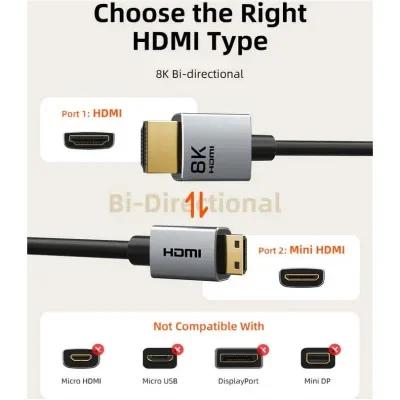 Кабель мультимедийный HDMI micro M to HDMI M 3.0m 8K60Hz Cabletime (CA915880), фото №6 Кабель мультимедийный HDMI micro M to HDMI M 3.0m 8K60Hz Cabletime (CA915880), фото №6