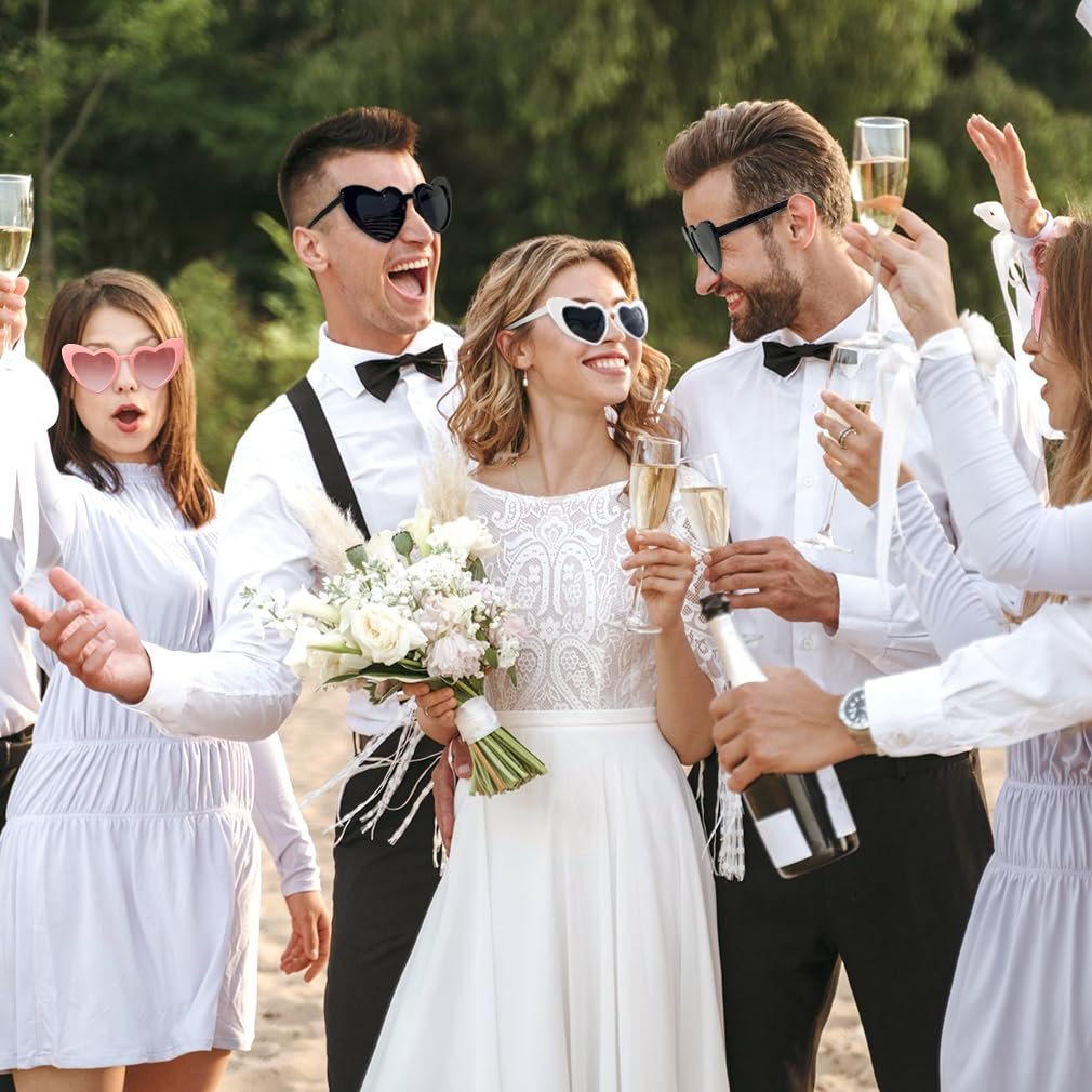 Сонцезахисні окуляри у формі серця (18 шт.) Чорний, білий, рожевий, фото №6