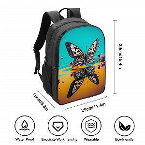Ранец DPEOANEBN Butterfly 3D, детский, большой, с карманами, школьный, подарки к школе, 40x28x16 см synthetic.ua - Фото 1