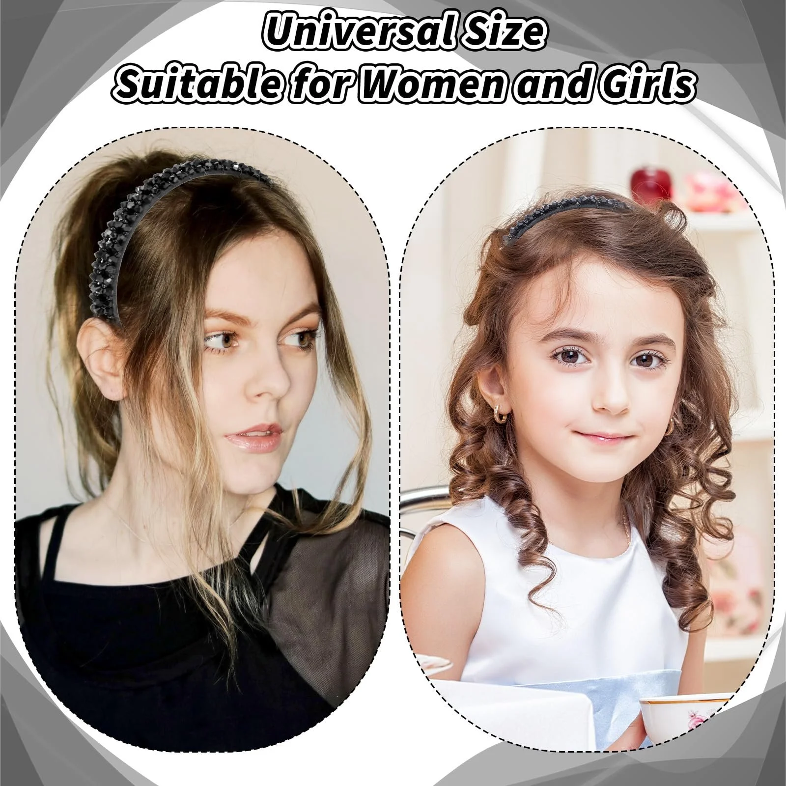 Обідок для волосся з кришталевими перлинами для дівчат, фото №3