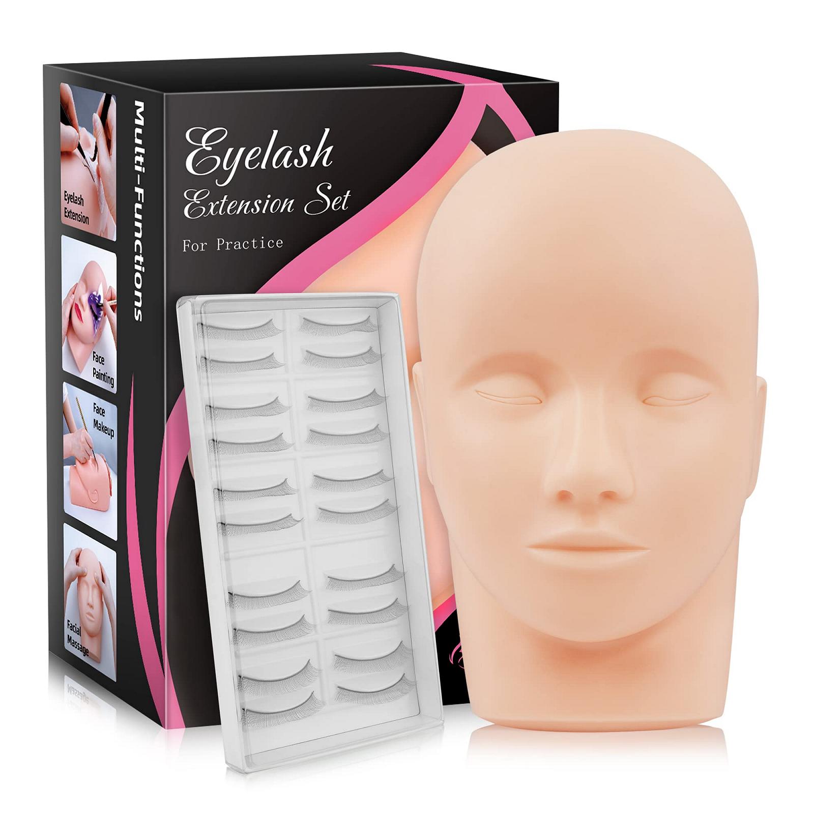 Голова манекена Beauty7 Eyelash Extension Practice Head з 10 парами тренувальних вій, фото №1