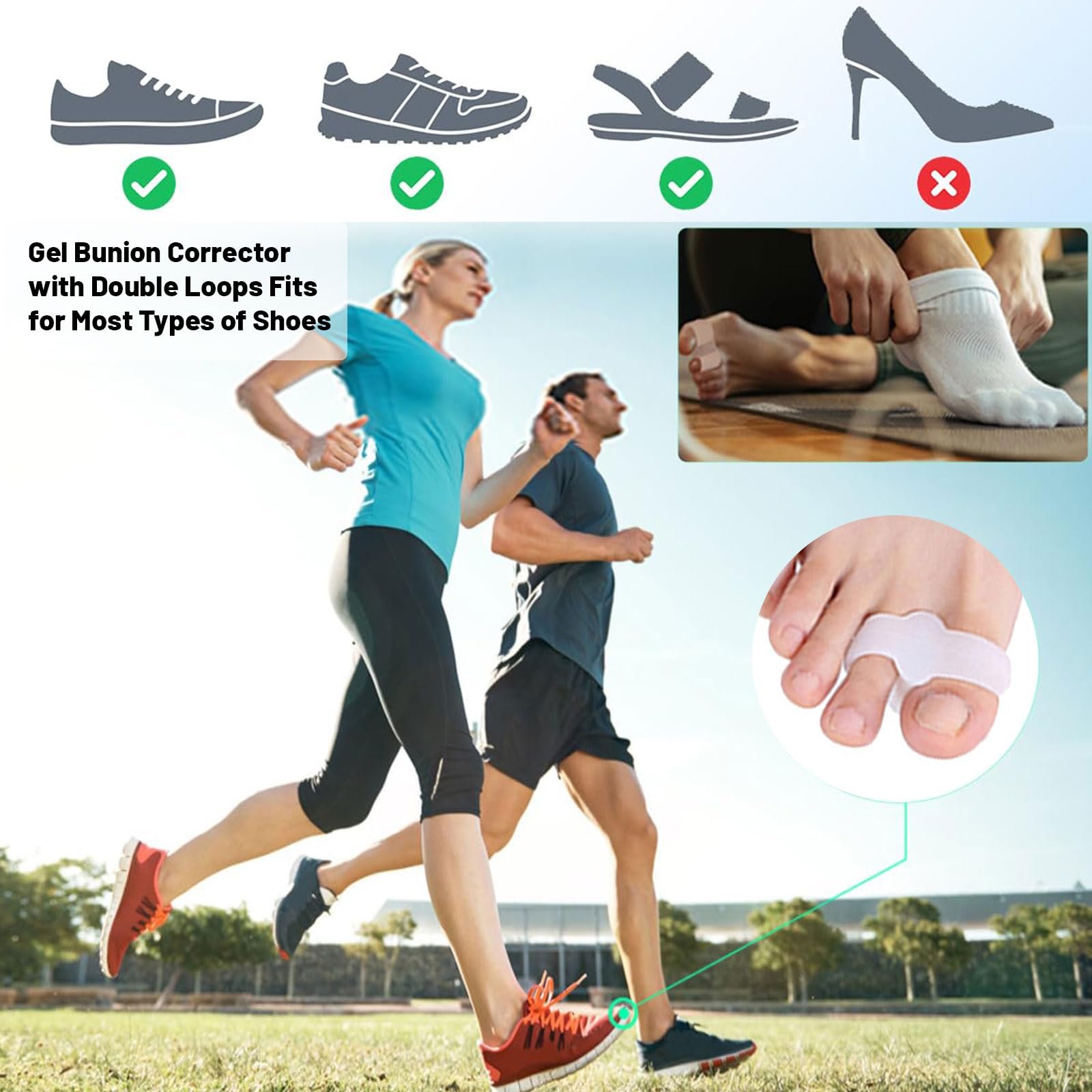 Роздільник для великого пальця ноги Гелевий коректор вальгусної деформації 2 шт., фото №7 Роздільник для великого пальця ноги Гелевий коректор вальгусної деформації 2 шт., фото №7