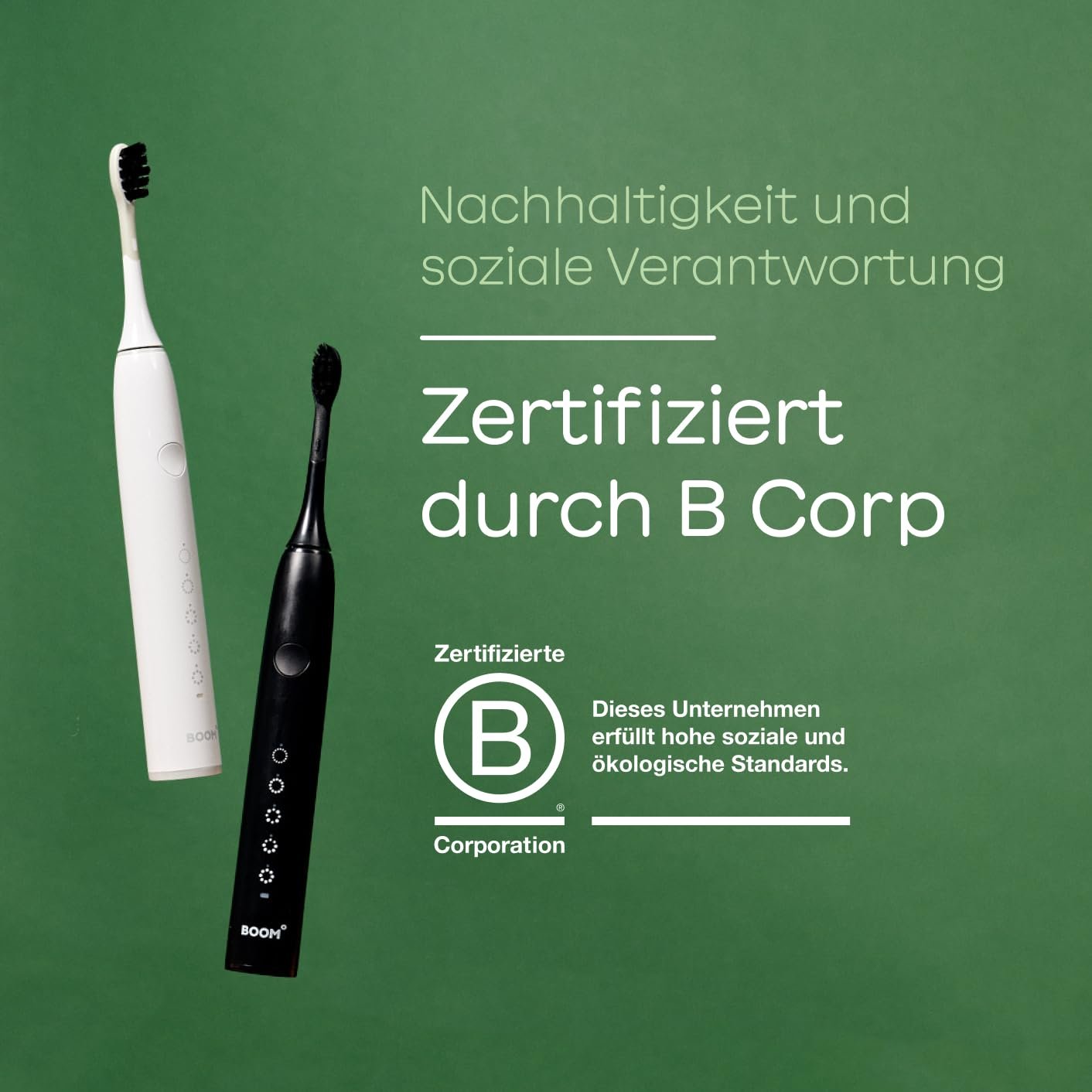 Електрична звукова зубна щітка BOOMBRUSH Акумулятор 90 днів Чорна/Біла, фото №3
