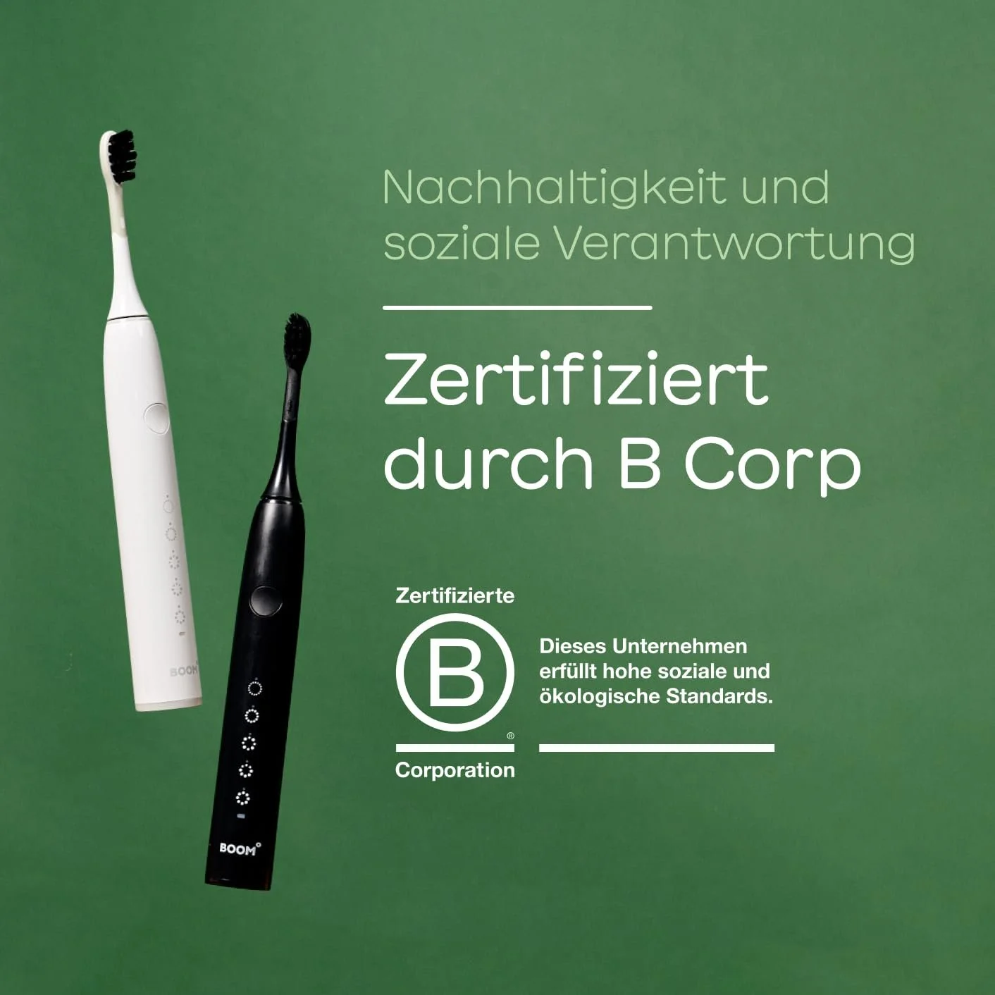 Электрическая звуковая зубная щетка BOOMBRUSH Аккумулятор 90 дней Черная/Белая 2 шт., фото №3