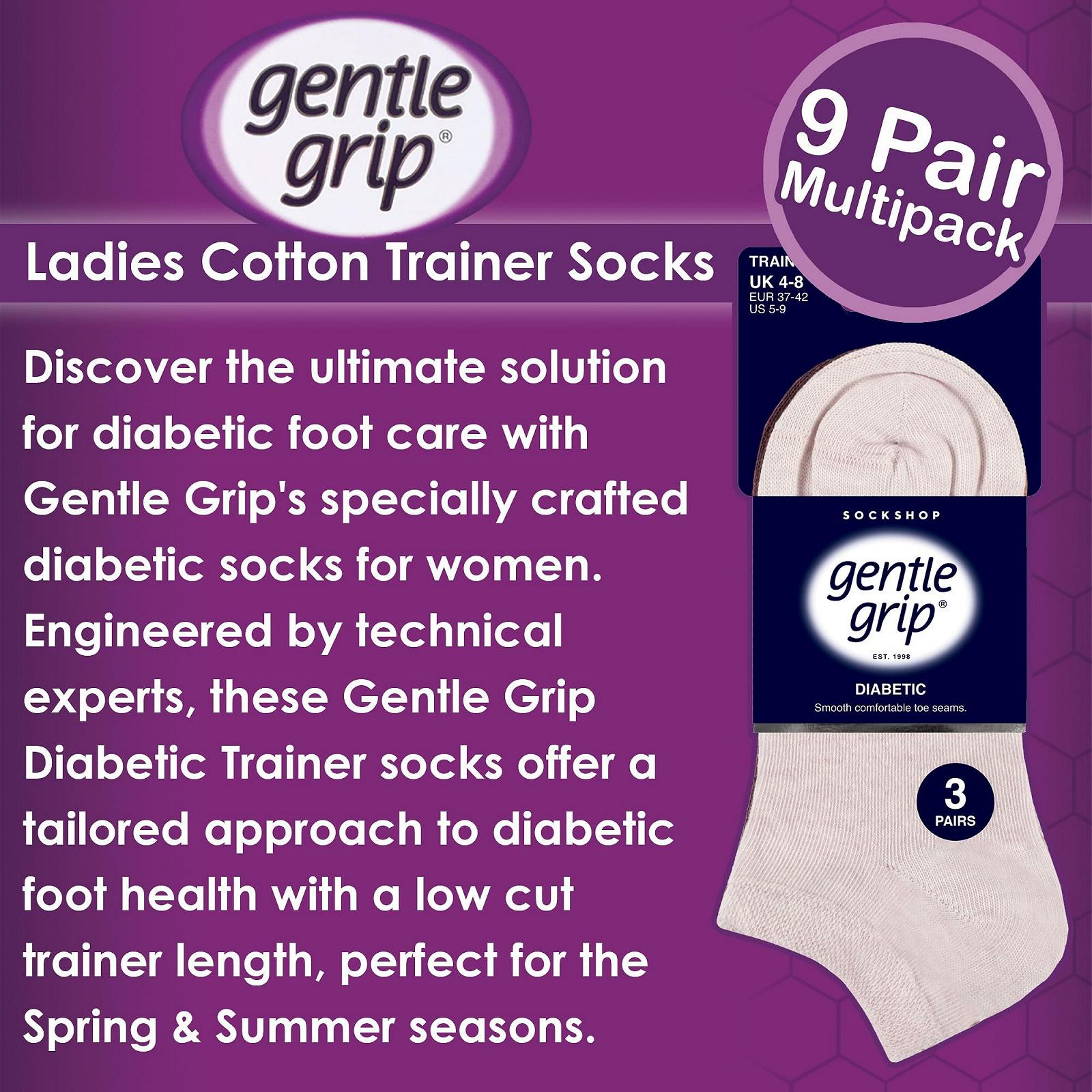 Носки Gentle Grip 9 пар женские короткие спортивные носки для диабетиков, очень широкие для опухших ног, фото №5