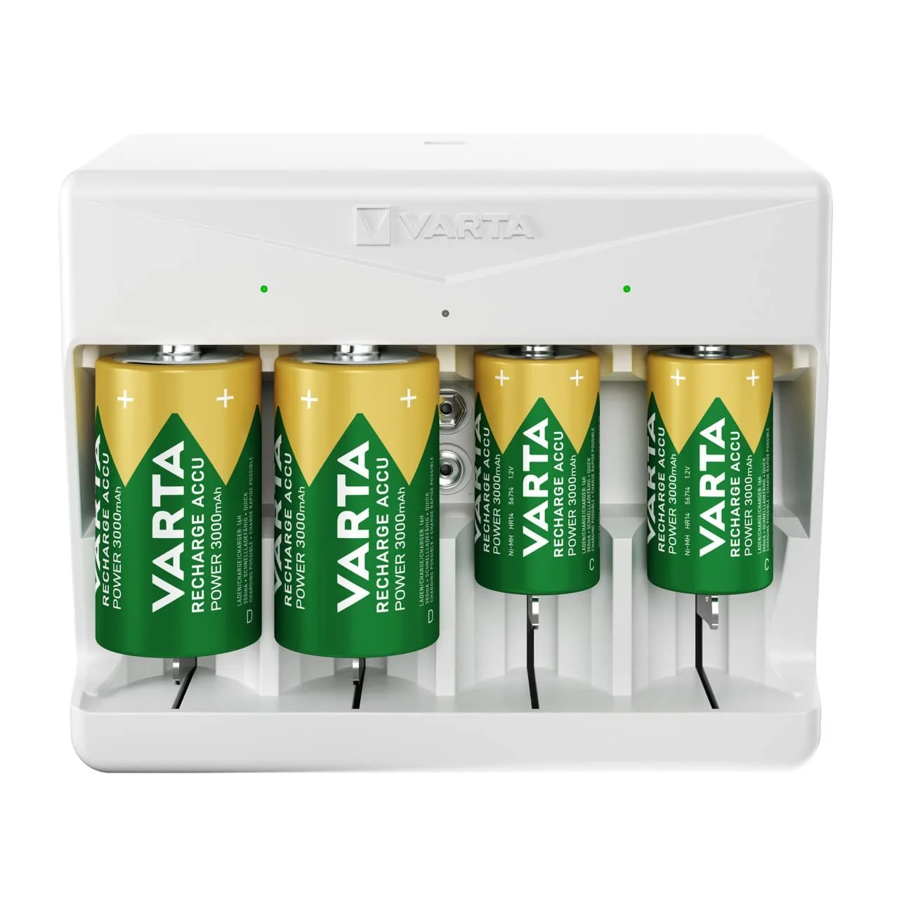 Зарядний пристрій VARTA для акумуляторів, заряджає 2 або 4 AA, AAA, C, D або 1 x 9 V одночасно, без акумуляторів, фото №5