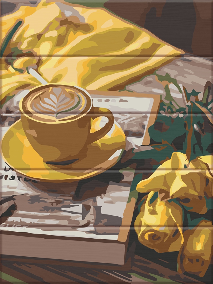 ASW168 Розмальовка за номерами на дерев'яній основі Відпочинок з капучино В картонній коробці, фото №1 ASW168 Розмальовка за номерами на дерев'яній основі Відпочинок з капучино В картонній коробці, фото №1