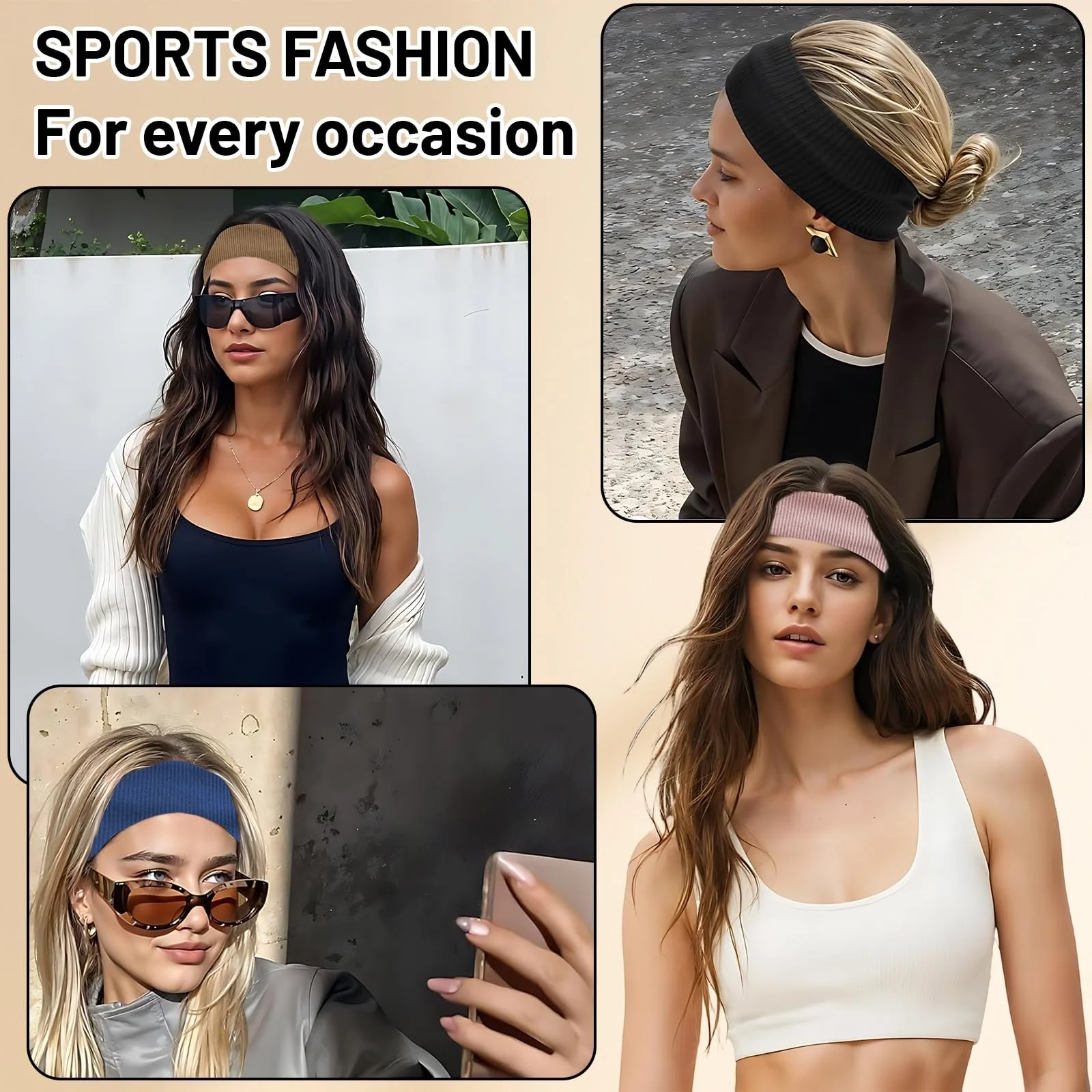 Пожилая Женская Повязка на Голову Хлопковая Нескользящая Эластичная Спортивная, фото №4