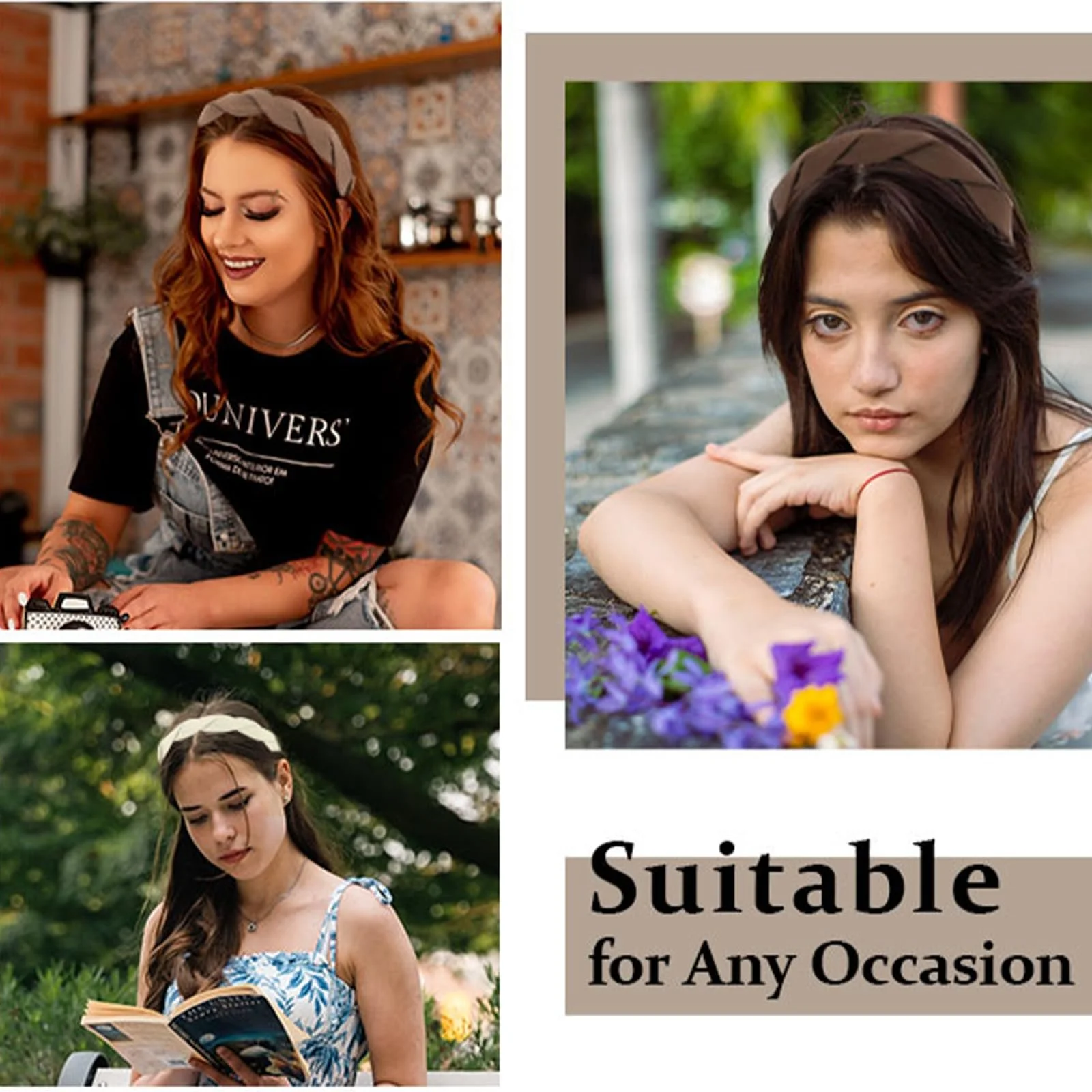 Обруч на голову Модна однотонна широка плетена з зубцями, фото №7 Обруч на голову Модна однотонна широка плетена з зубцями, фото №7