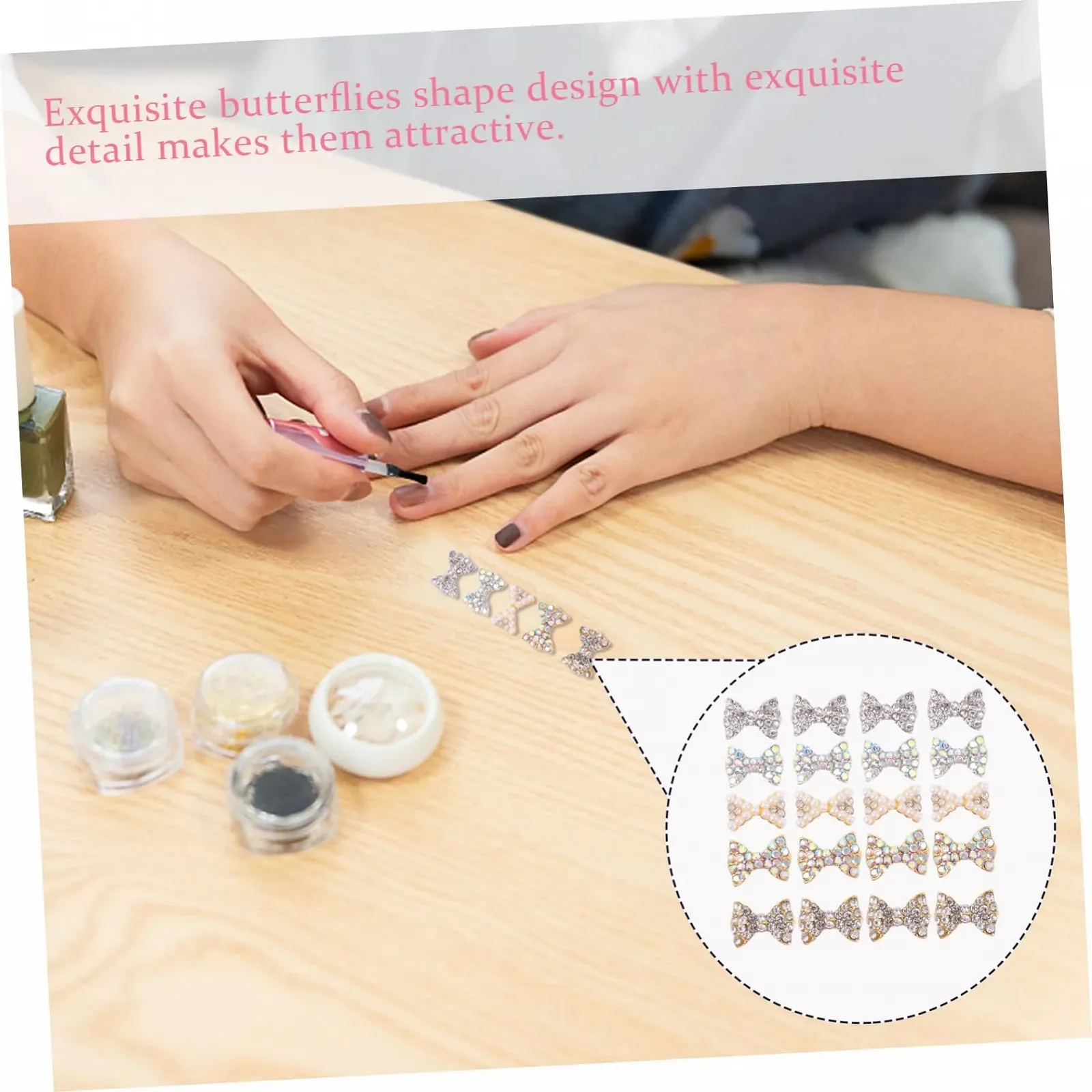 Набор украшений с бриллиантами для ногтей, 3D стразы для ногтей, акриловые ногти, металл, 150 шт, фото №2