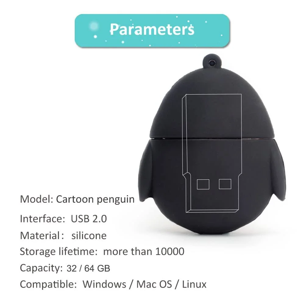 USB флеш-накопичувач BorlterClamp 32 GB Пінгвін, фото №5 USB флеш-накопичувач BorlterClamp 32 GB Пінгвін, фото №5