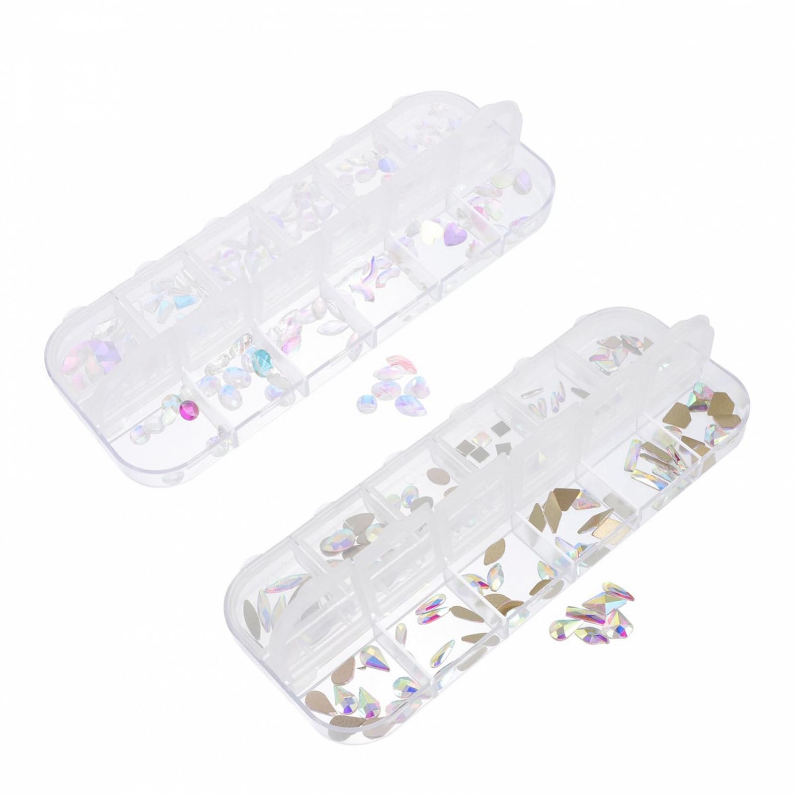 Накладные ногти Стразы для дизайна ногтей 2 коробки Легко наносятся Заклепки для маникюра Украшения для домашнего и профессионального использования, фото №1