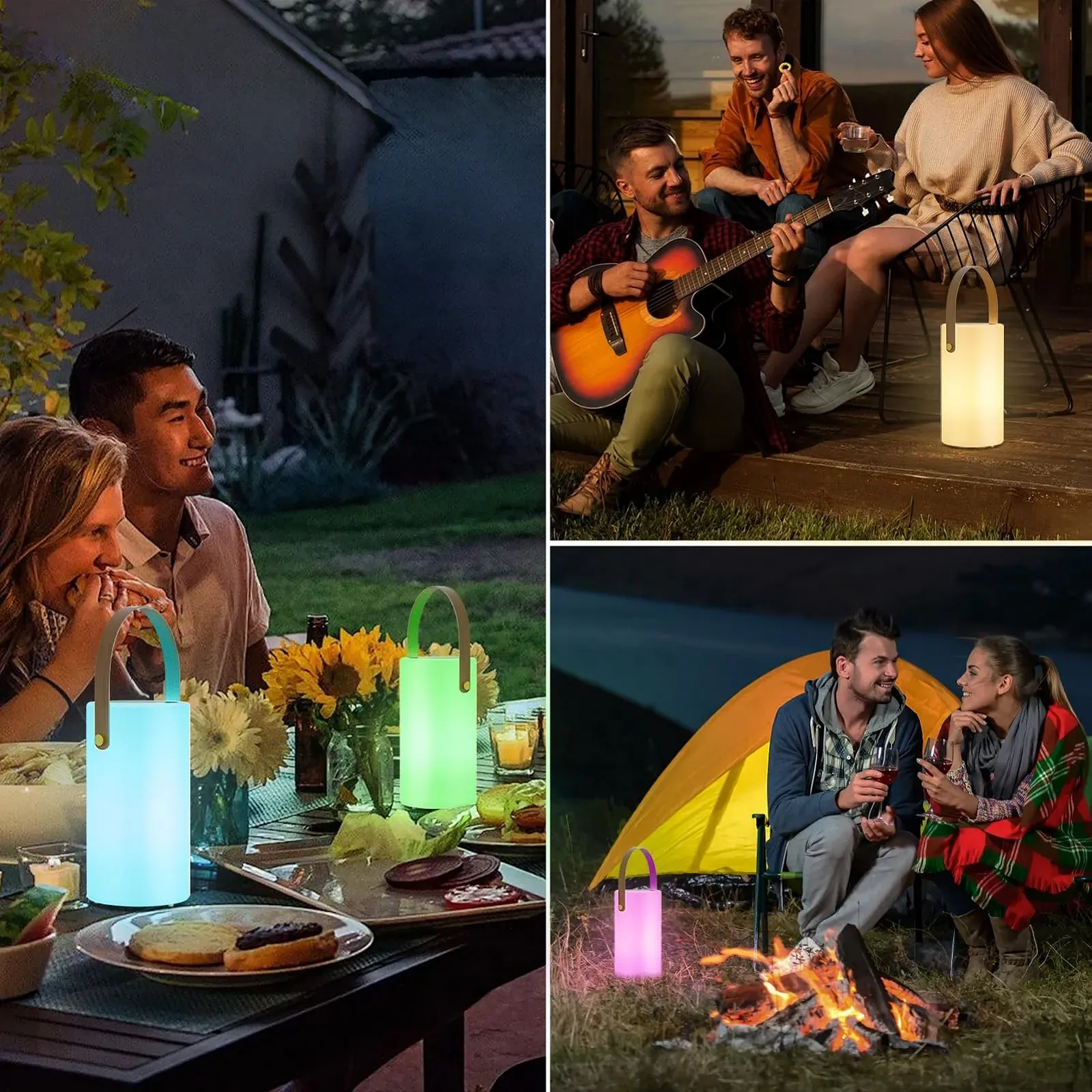 Набор из 2 настольных ламп MALUX Solar Outdoor Lantern Wireless 2-in-1 IP44 Remote Control 8 Colours, фото №7