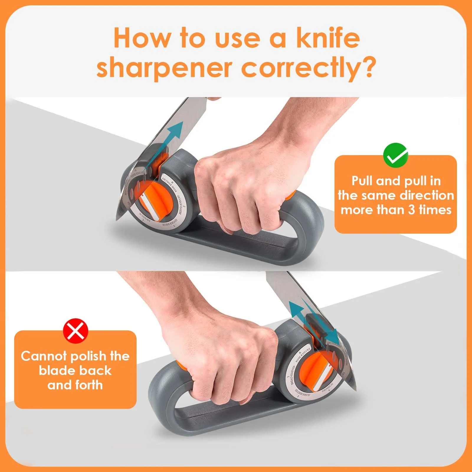 Точило для ножів Професійне 6-в-1 Кераміка та карбід вольфраму 6 рівнів кута ABS, фото №5 Точило для ножів Професійне 6-в-1 Кераміка та карбід вольфраму 6 рівнів кута ABS, фото №5