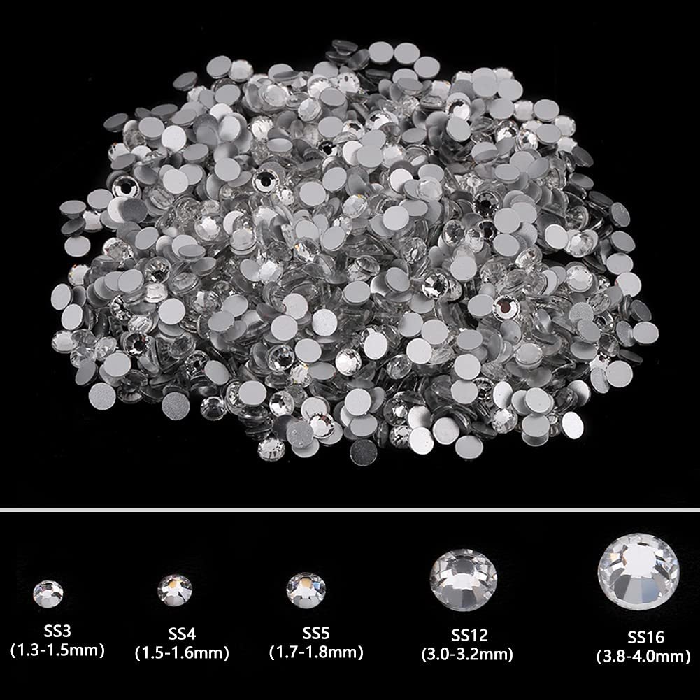 Стразы Стекло Tnfeeon SS3 1.3-1.5 мм, белые, фото №9