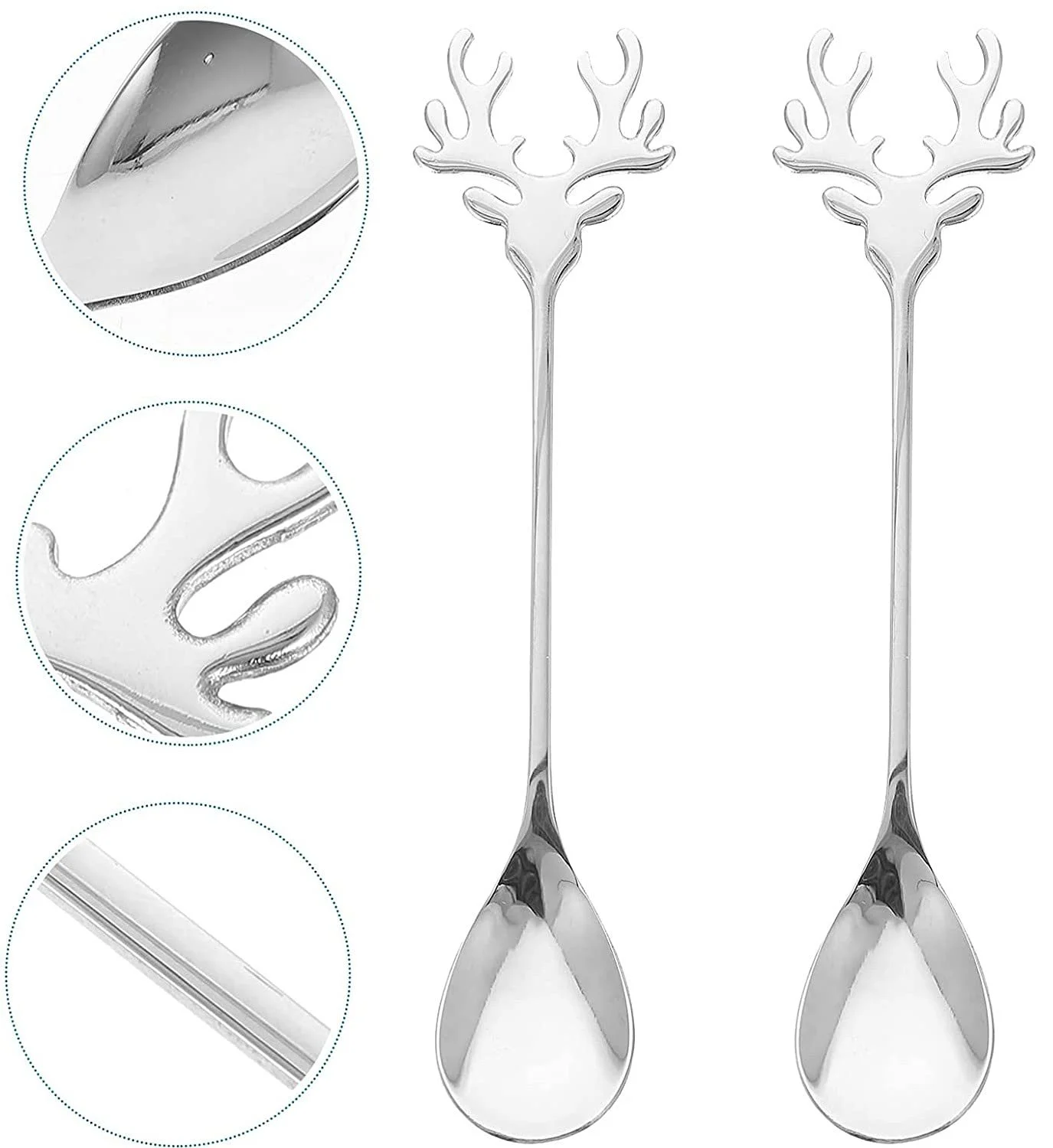 Набір з 6 мішалок Elk, ложки з нержавіючої сталі, фото №5