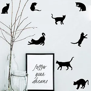 Наклейка на стіну Kofun Quote Cats Вінілова Black synthetic.ua - Фото 1