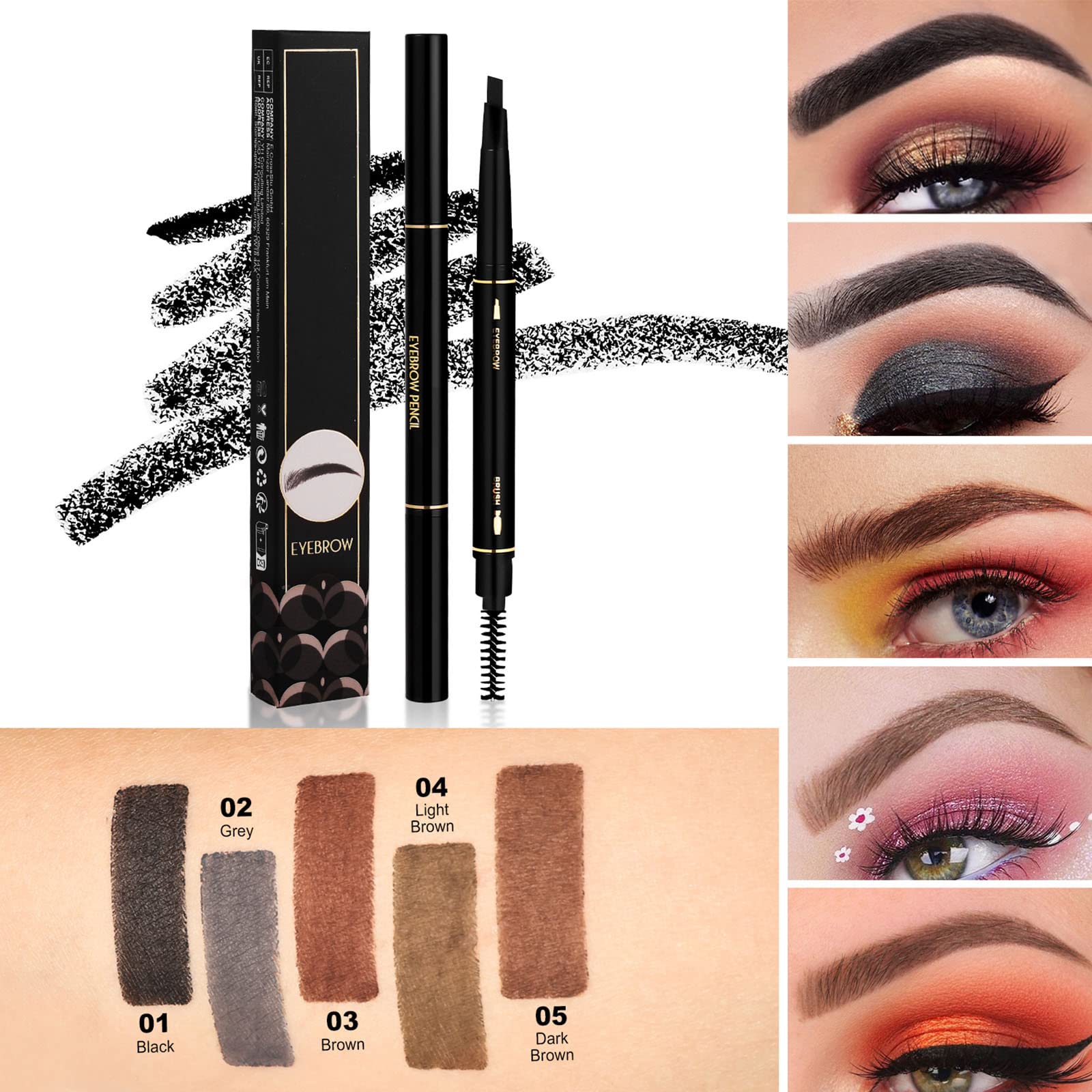 Карандаш для бровей Long Lasting Natural Look Eyebrow Pencil and Brush Liquid Tattoo Eyebrow Gel Long-Lasting Fibres, фото №4 Карандаш для бровей Long Lasting Natural Look Eyebrow Pencil and Brush Liquid Tattoo Eyebrow Gel Long-Lasting Fibres, фото №4