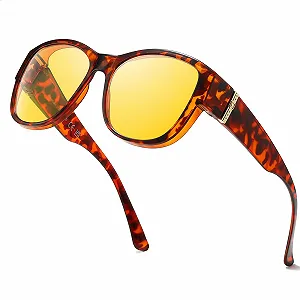 Антиблікові окуляри для водіння вночі Myiaur, жовті лінзи, TR90 - Фото 1