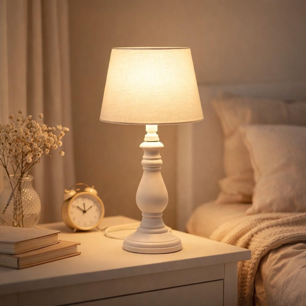 Настільна лампа (основа) DRULINE Кераміка / Дерево Біла E14 11 x 30 x 11 см 220-240 В 50 Гц макс. 40 Вт, фото №5