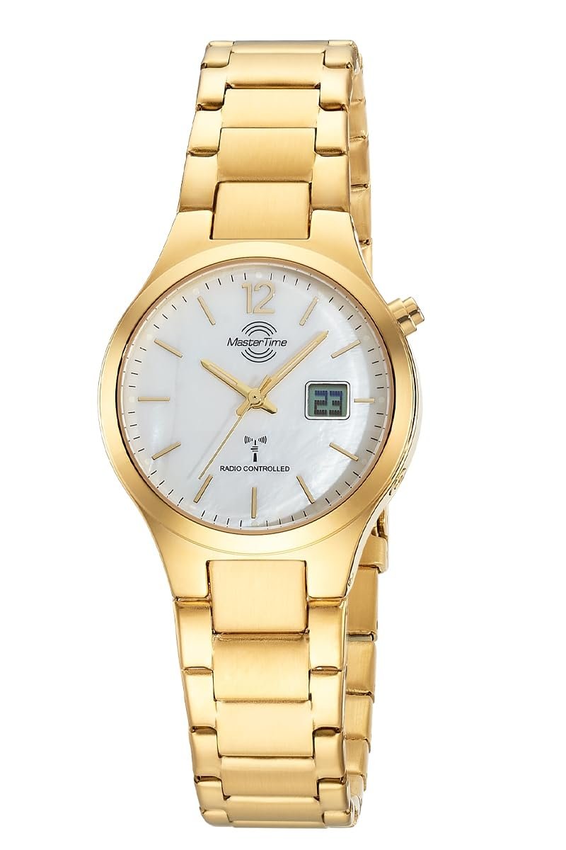 Часы Кварцевые Женские Master Time MTLA-10916-71M Аналоговые Цифровые Ремешок из нержавеющей стали, золотой, Современные, фото №1