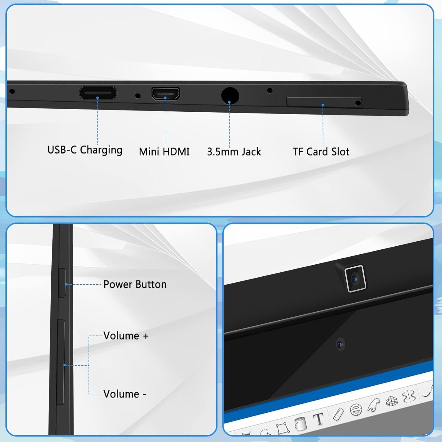 Автономний графічний планшет 10.1" Full HD Frunsi Tab T11 Pro 4/64Gb 8 ядер Android 12 5800 mAh Чорний, фото №5 Автономний графічний планшет 10.1" Full HD Frunsi Tab T11 Pro 4/64Gb 8 ядер Android 12 5800 mAh Чорний, фото №5
