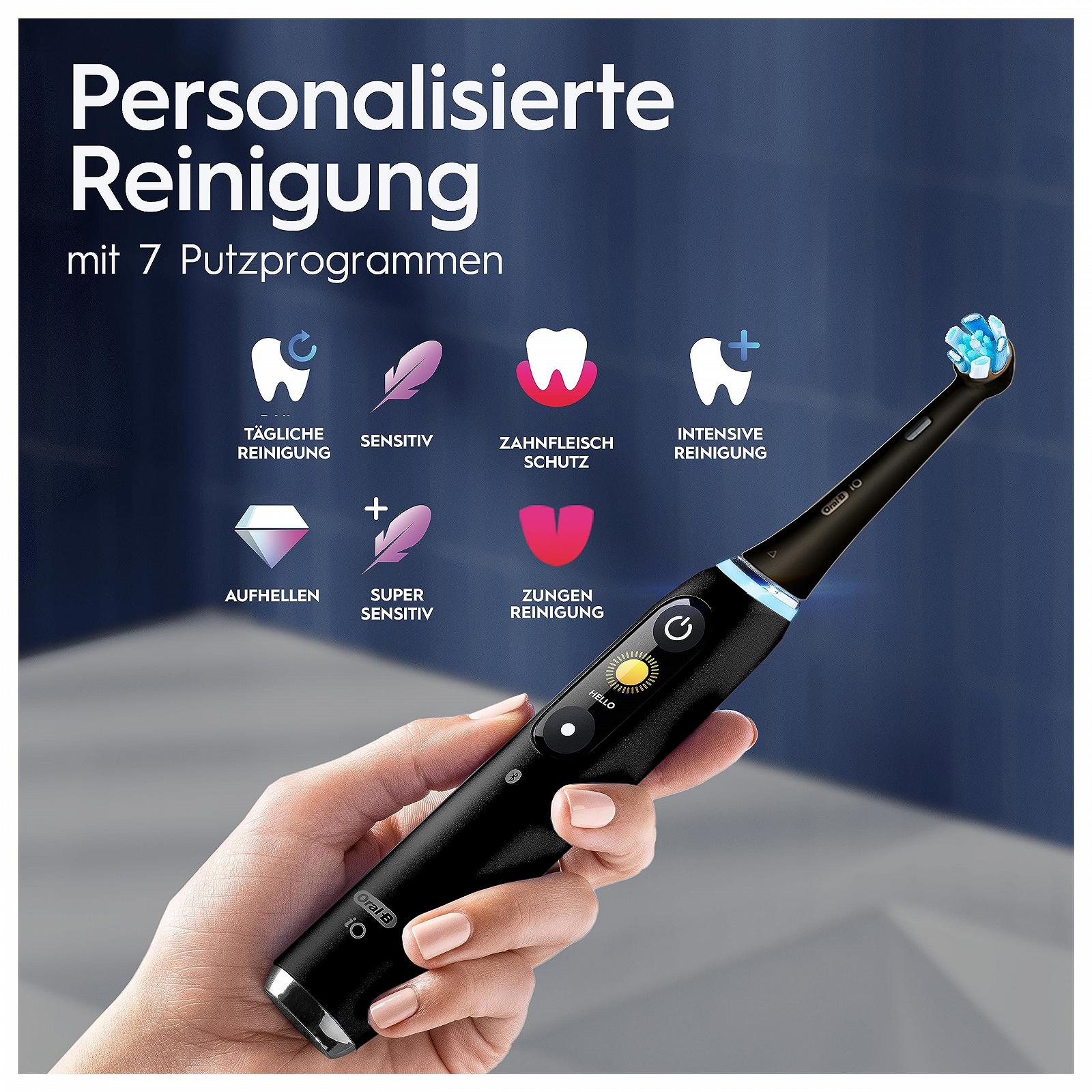 Зубная щетка электрическая Oral-B iO Series 9 Plus Edition, 3 сменные насадки, 7 режимов чистки, дорожный чехол с зарядкой, Black Onyx, фото №4