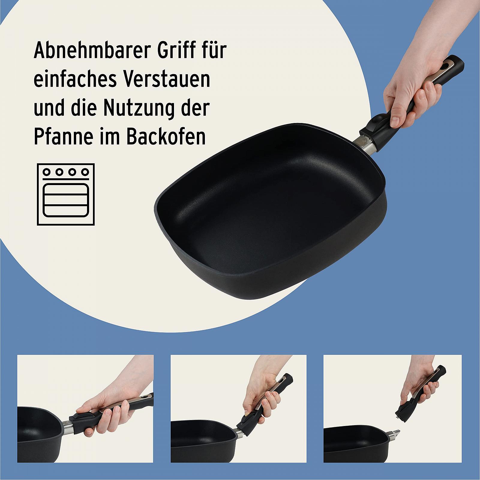 Сковорода Square Форма Индукционная 28 x 28 см Съемная ручка, фото №6 Сковорода Square Форма Индукционная 28 x 28 см Съемная ручка, фото №6