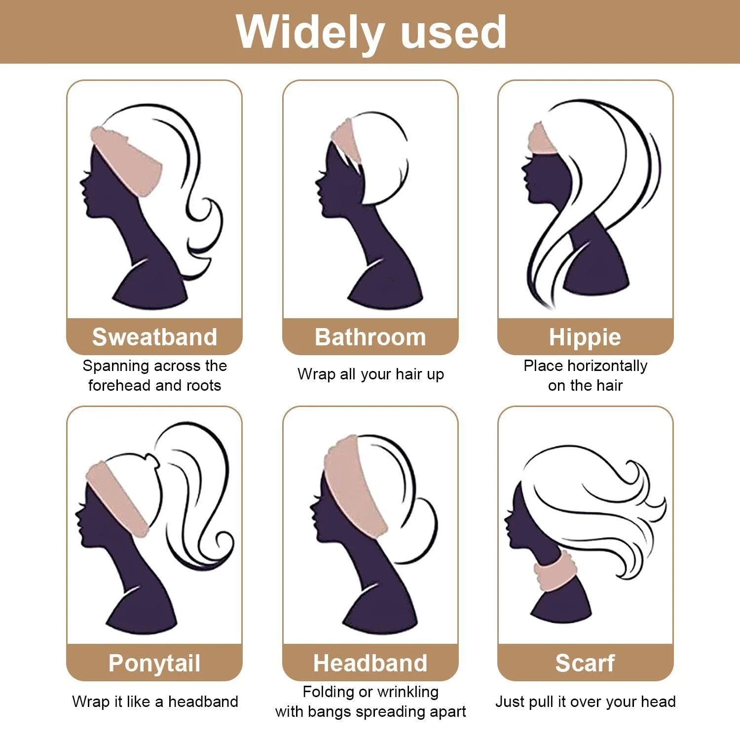 Пов'язка на голову Широка для жінок, фото №5 Пов'язка на голову Широка для жінок, фото №5