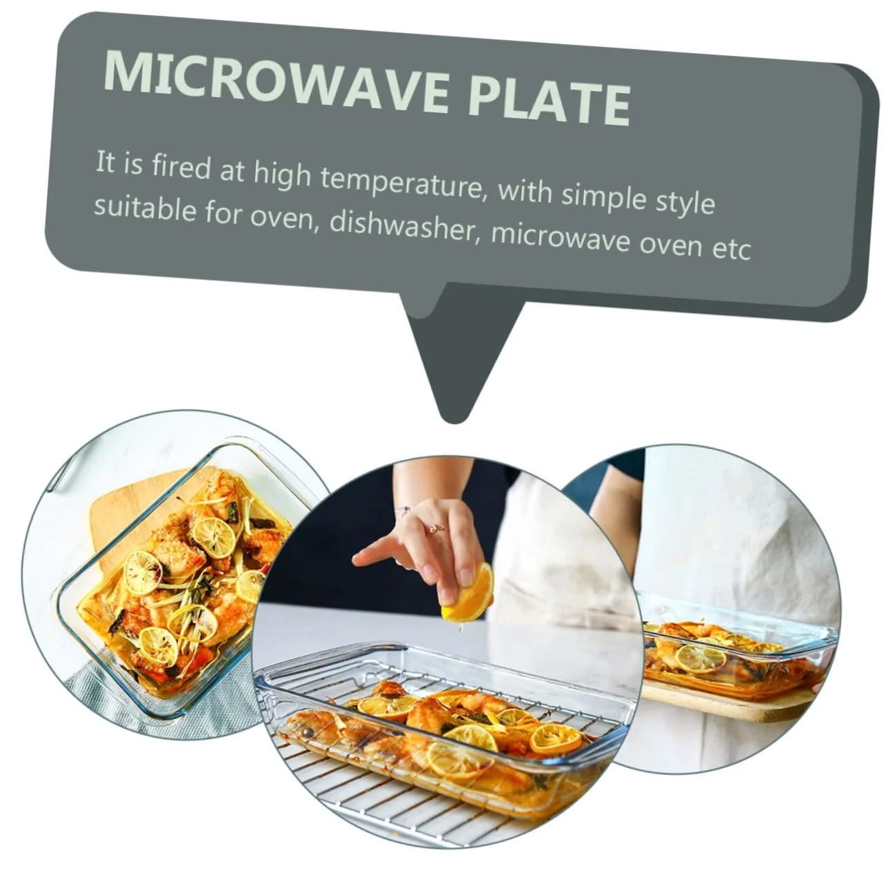 Форма для випікання Garneck скляна термостійка з подвійними ручками для духовки та мікрохвильової печі, фото №8