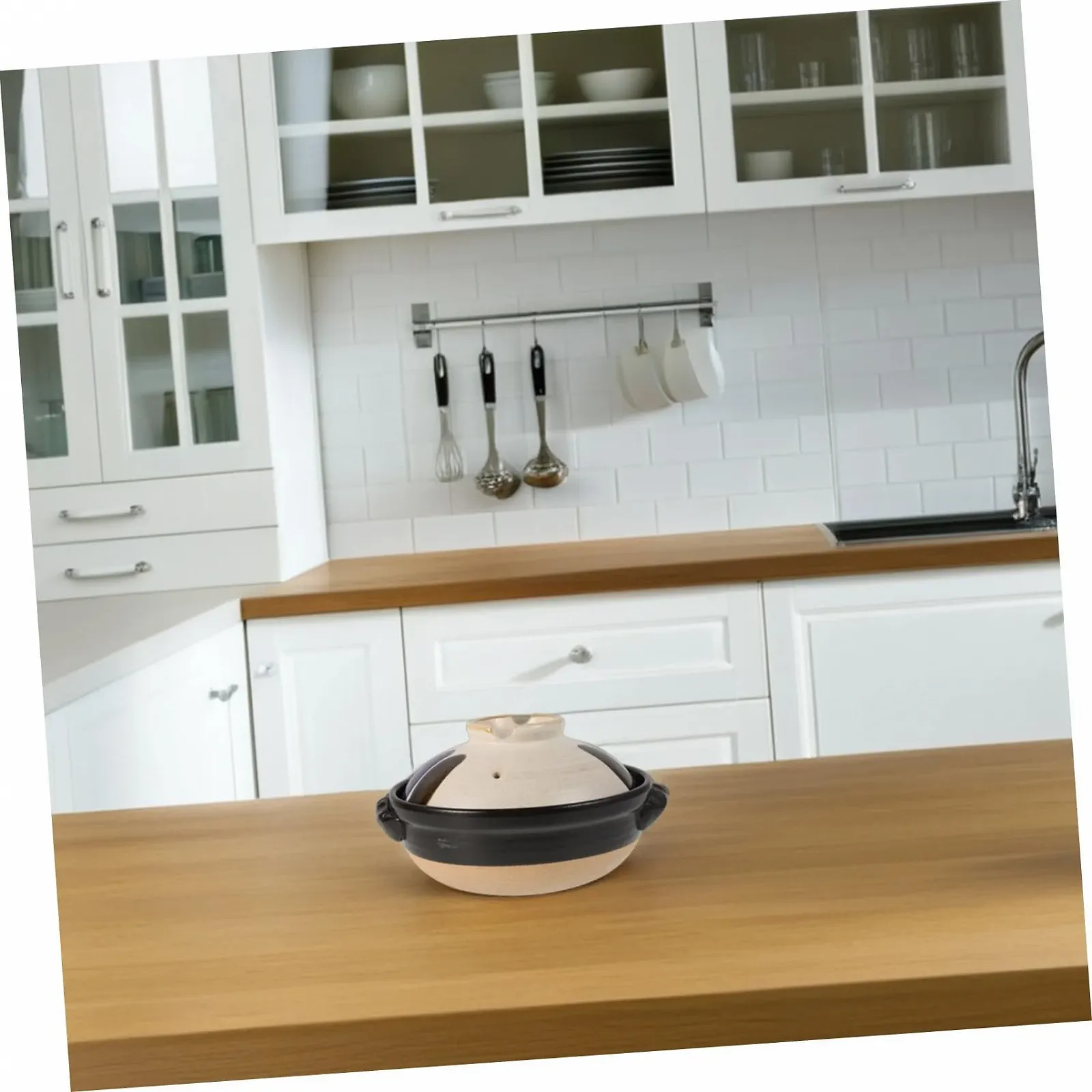 Горшок керамический винтажный с крышкой и двойной ручкой для открытого огня Серый, фото №4