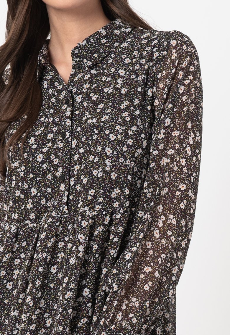 Сукня ONLFREE L/S SHIRT DRESS WVN 15245725--AOP:FLOWER ONLY Чорний S, фото №3