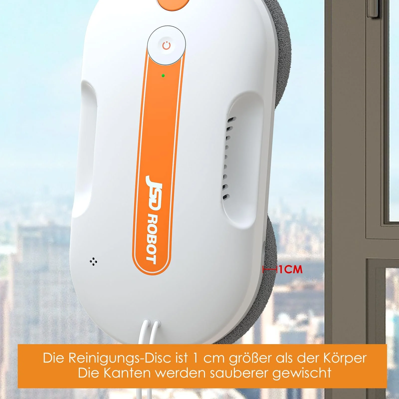 Робот для миття вікон JSDROBOT Lite, 5300Pa, функція протирання під тиском, подвійний диск для очищення водою з високим покриттям, виявлення країв, інтелектуальний план шляху, фото №6 Робот для миття вікон JSDROBOT Lite, 5300Pa, функція протирання під тиском, подвійний диск для очищення водою з високим покриттям, виявлення країв, інтелектуальний план шляху, фото №6