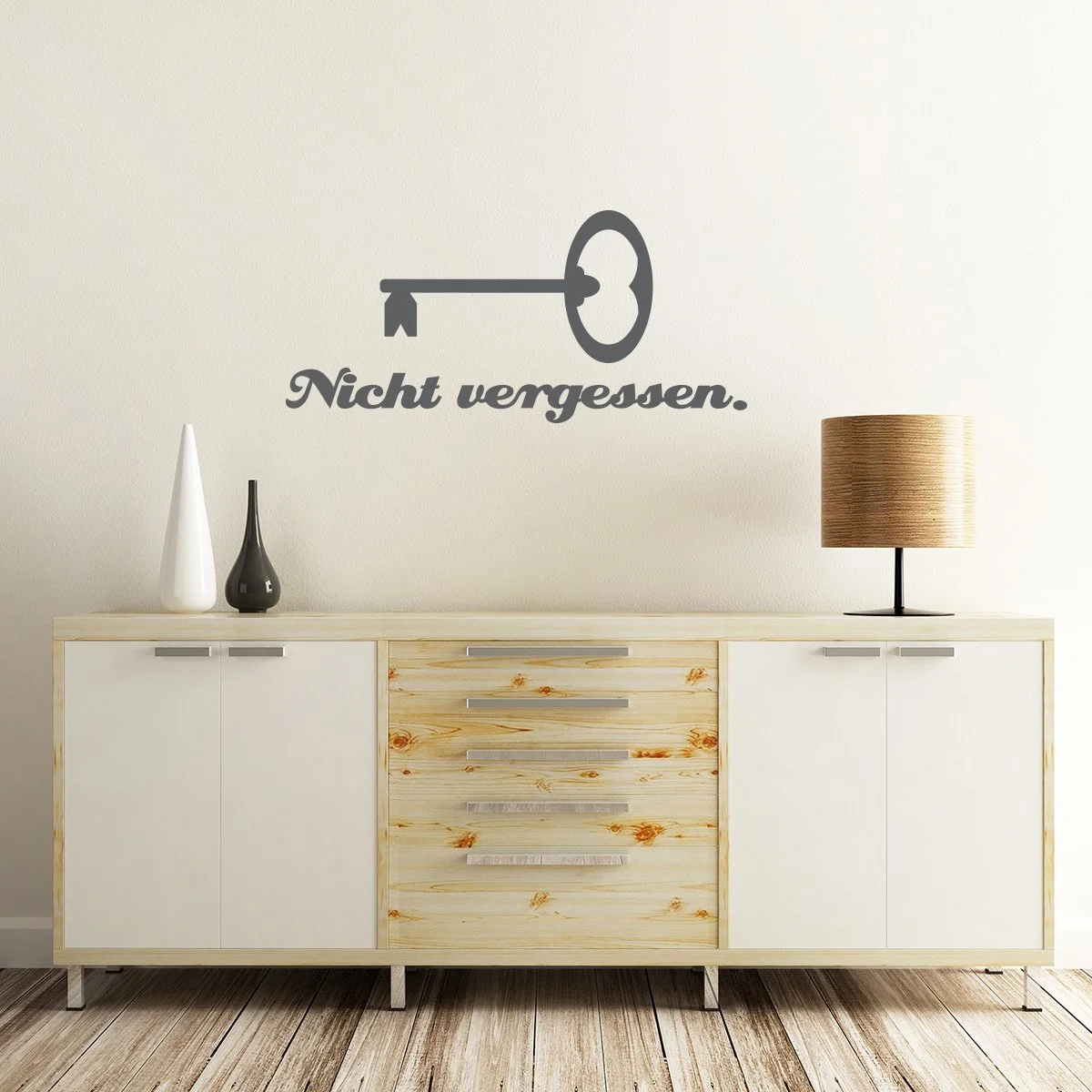 Наклейка на стену WANDKINGS "Не забудь ключи" 40 x 18 см Темно-серая, фото №2