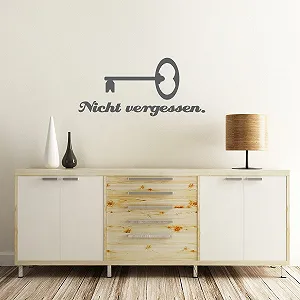 Наклейка на стіну WANDKINGS "Не забудь ключі" 40 x 18 см Темно-сіра synthetic.ua - Фото 1