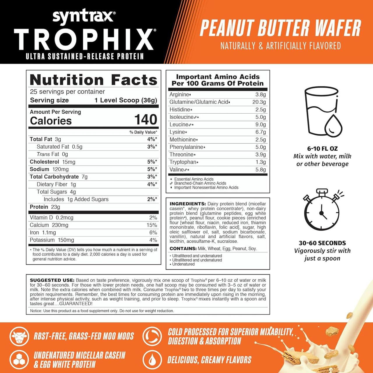 Протеин Syntrax Trophix 908 g Peanut Butter Wafer, фото №2