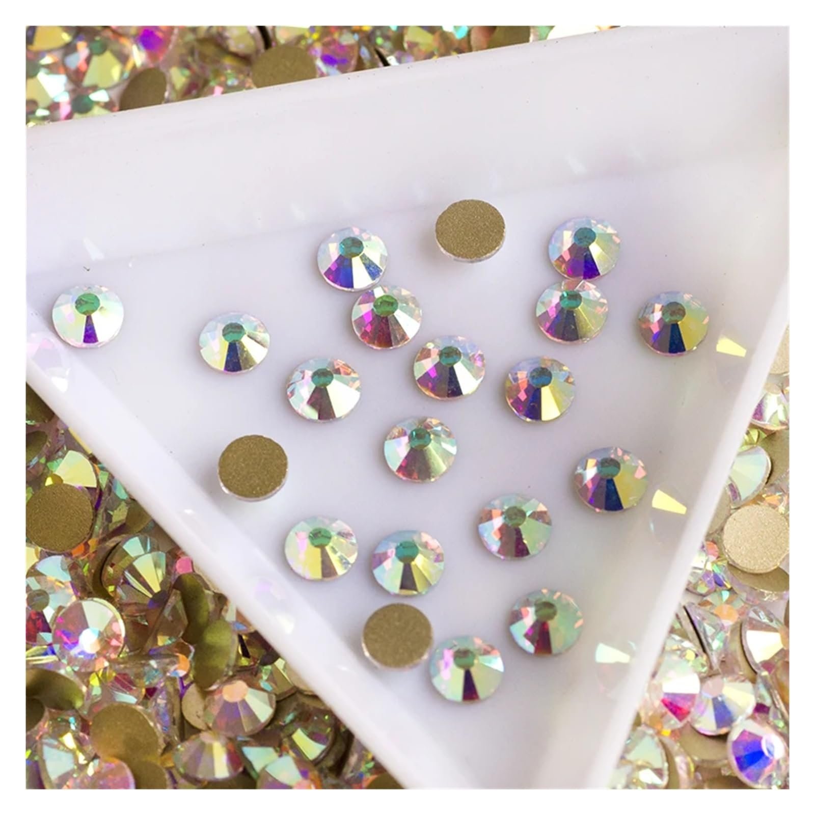 Стразы AB-кристаллы, плоская задняя часть (SS16, 1440 шт.), AB SS40, 144 шт., фото №4 Стразы AB-кристаллы, плоская задняя часть (SS16, 1440 шт.), AB SS40, 144 шт., фото №4